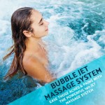 DL91 Inflatable Spa Bathtub for 4-6 People, with Smart Water Pump, Wicker Exterior, 140 Bubble Massage Jets, and Digital LED Control Panel